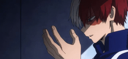 Shoto Todoroki Covering His Face GIF