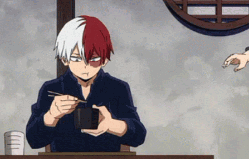 Shoto Todoroki Getting Disturbed Eating GIF