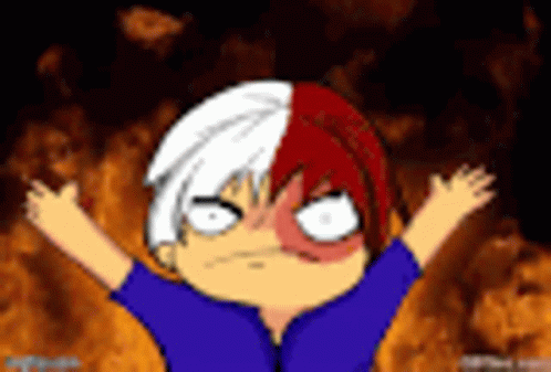 Shoto Todoroki Raising His Hands Illustration GIF