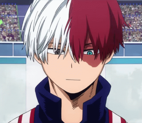 Shoto Todoroki Looking Down Then Up GIF