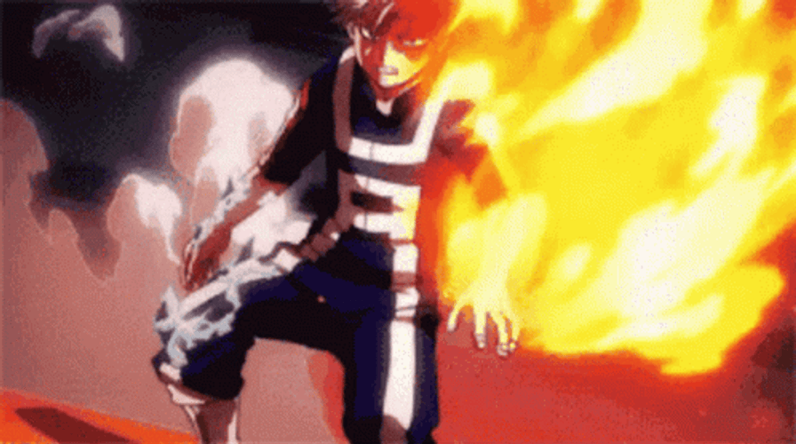 Shoto Todoroki Smokey Fire GIF