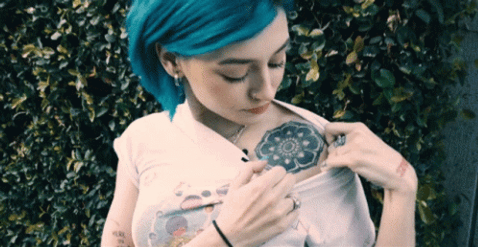 Shoulder Flower Tattoo GIF