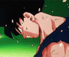 Shouting Goku Transformation GIF