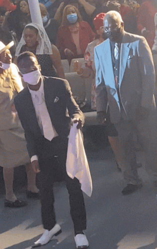 Shouting In Church With Mask Dance Meme GIF