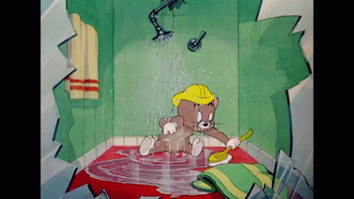 Showering Topsy Cat Tom And Jerry GIF