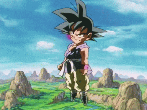 Showing Baby Goku Power GIF