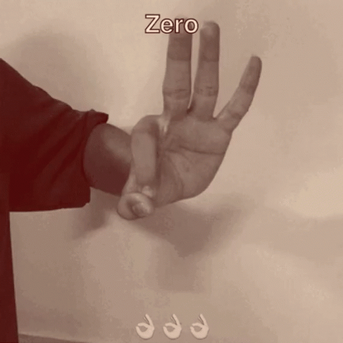 Showing Hands Zero Signs GIF