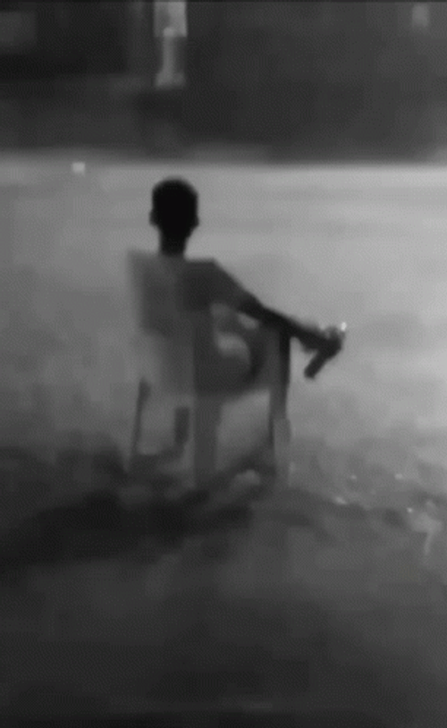 Showing Sadness Alone In Storm GIF