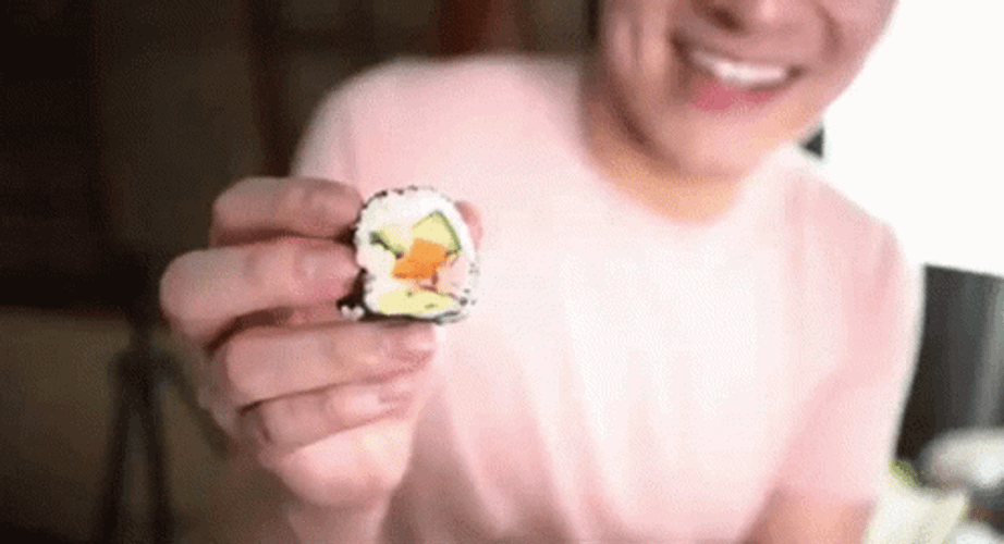 Showing Sushi Off GIF