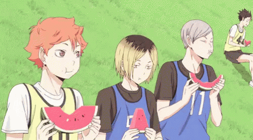 Shoyo Hinata Eating Watermelon GIF