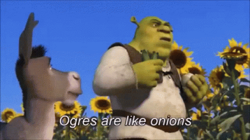 Shrek And Donkey In Sunflower Field GIF