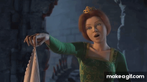 Shrek and Fiona Standing in Castle