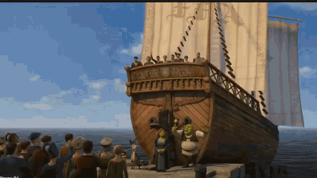 Shrek Boat Push GIF