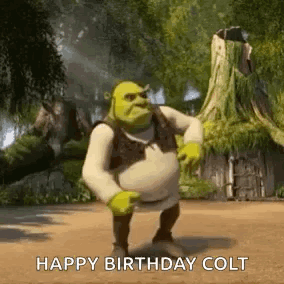 Shrek Dancing Happy Birthday Message GIF
