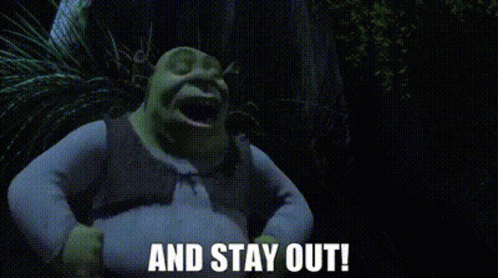 Shrek Do Not Come And Stay Out GIF