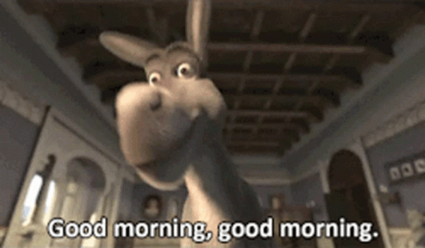 Shrek Donkey Good Morning Happy Smile GIF