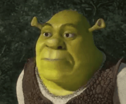 Shrek From Shrek Is Making A Funny Face While Wearing A Brown Vest . GIF