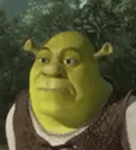 Shrek From Shrek Is Wearing A Brown Vest And Bow Tie And Looking At The Camera . GIF