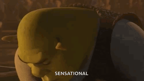 Shrek Holding Sword Says Sensational