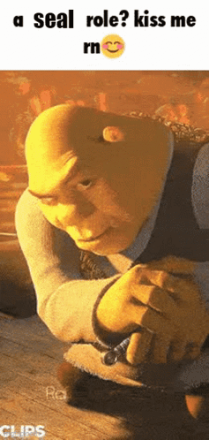 Shrek Kneeling Asking For Seal Role GIF