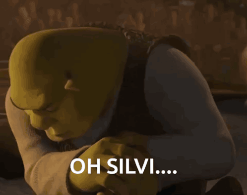 Shrek Kneeling With Oh Silvi