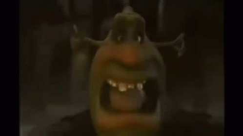 Shrek Making Funny Face With Open Mouth