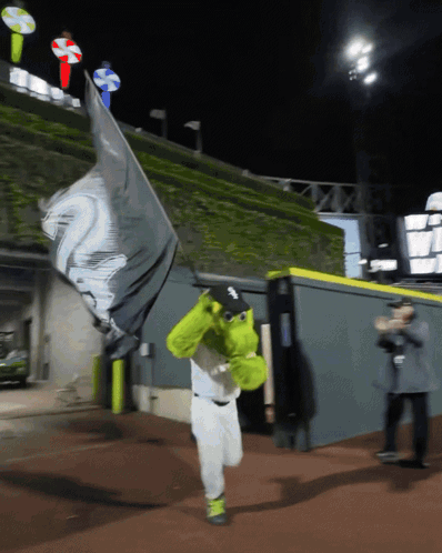 Shrek Man With Black White Flag Number 2 GIF