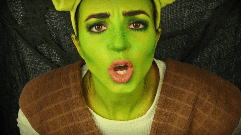 Shrek Meme Swamp Girl Costume Makeup GIF