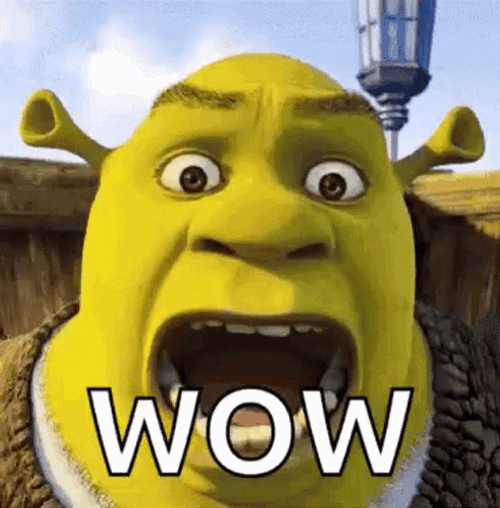 Shrek Meme Shaking Head Fake Smile Funny Face GIF