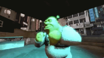 Shrek Pumped Up Shadow Box Dancing GIF
