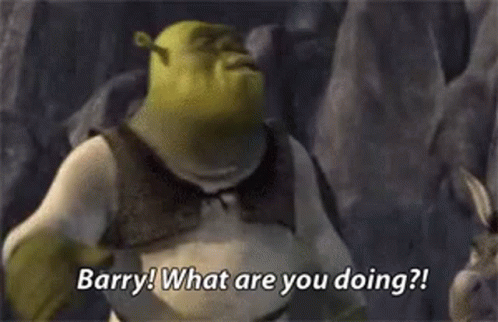 Shrek Says Barry What Are You Doing