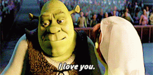 Shrek Says I Love You Looking at Woman