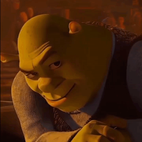 Shrek Smiling and Looking Down