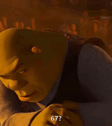 Shrek Smiling Asking Number 67