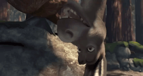 Shrek Touching Donkey's Face In Forest GIF