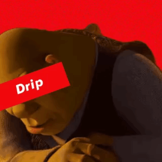 Shrek with Red Drip Sticker on Eyes