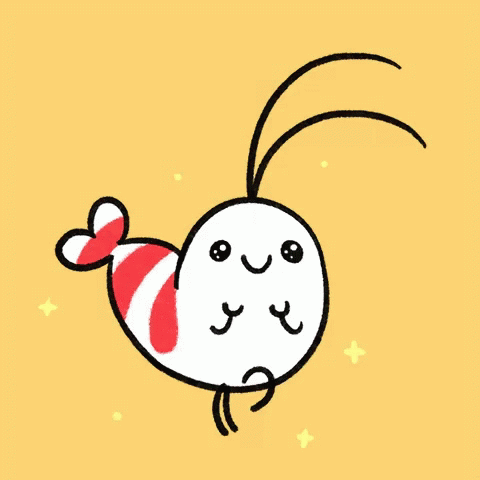 Shrimp With Heart Tail GIF