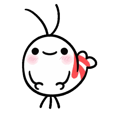 Shrimp with Pink Heart in Mouth