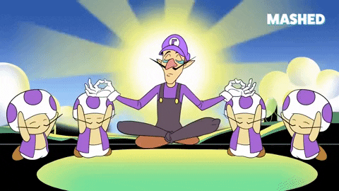 Shroob Bowing Down Waluigi GIF
