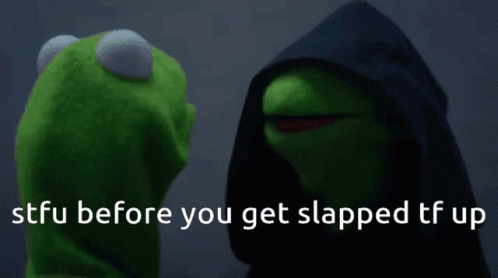 Shut Up Slap Kermit Frog GIF