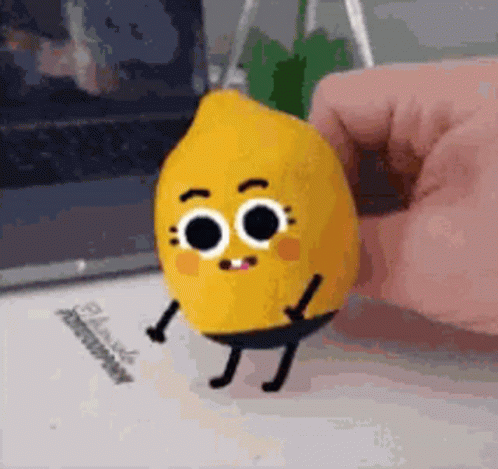 Shy Animated Lemon Dancing GIF