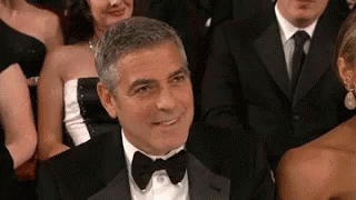 Shy George Clooney GIF