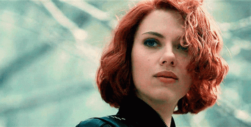 Shy Natasha Romanoff Looking Down  GIF