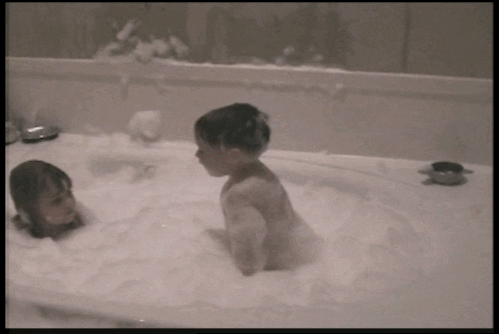 Siblings Bubble Bath Fight GIF