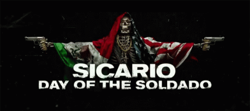 Sicario Day of Soldado Skeleton Holding Two Guns