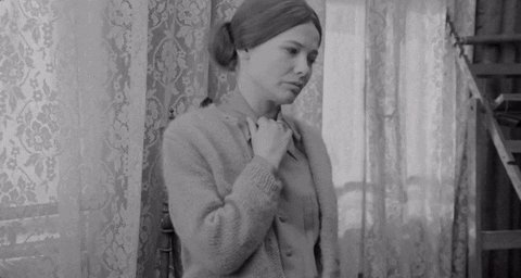 Sick Woman Sit Down GIF