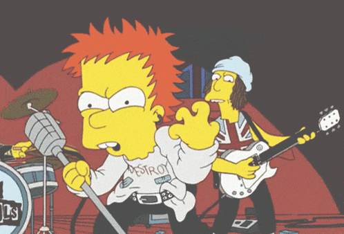 Sid Vicious Band Pistols Simpsons Version GIF