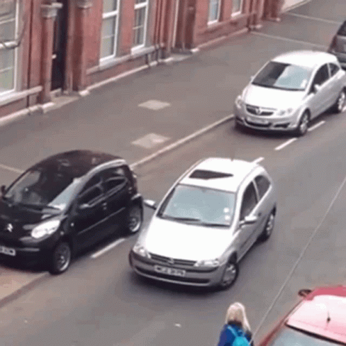 Side Street Slow Motion Parallel Parking GIF