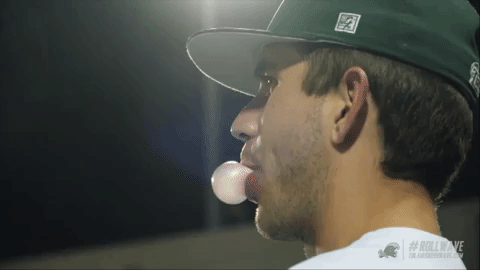 Side View Blowing Bubble Gum GIF