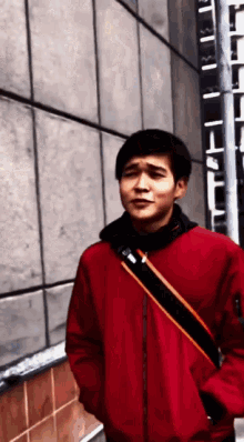 Sigma Male Face Wearing Red Jacket Meme GIF